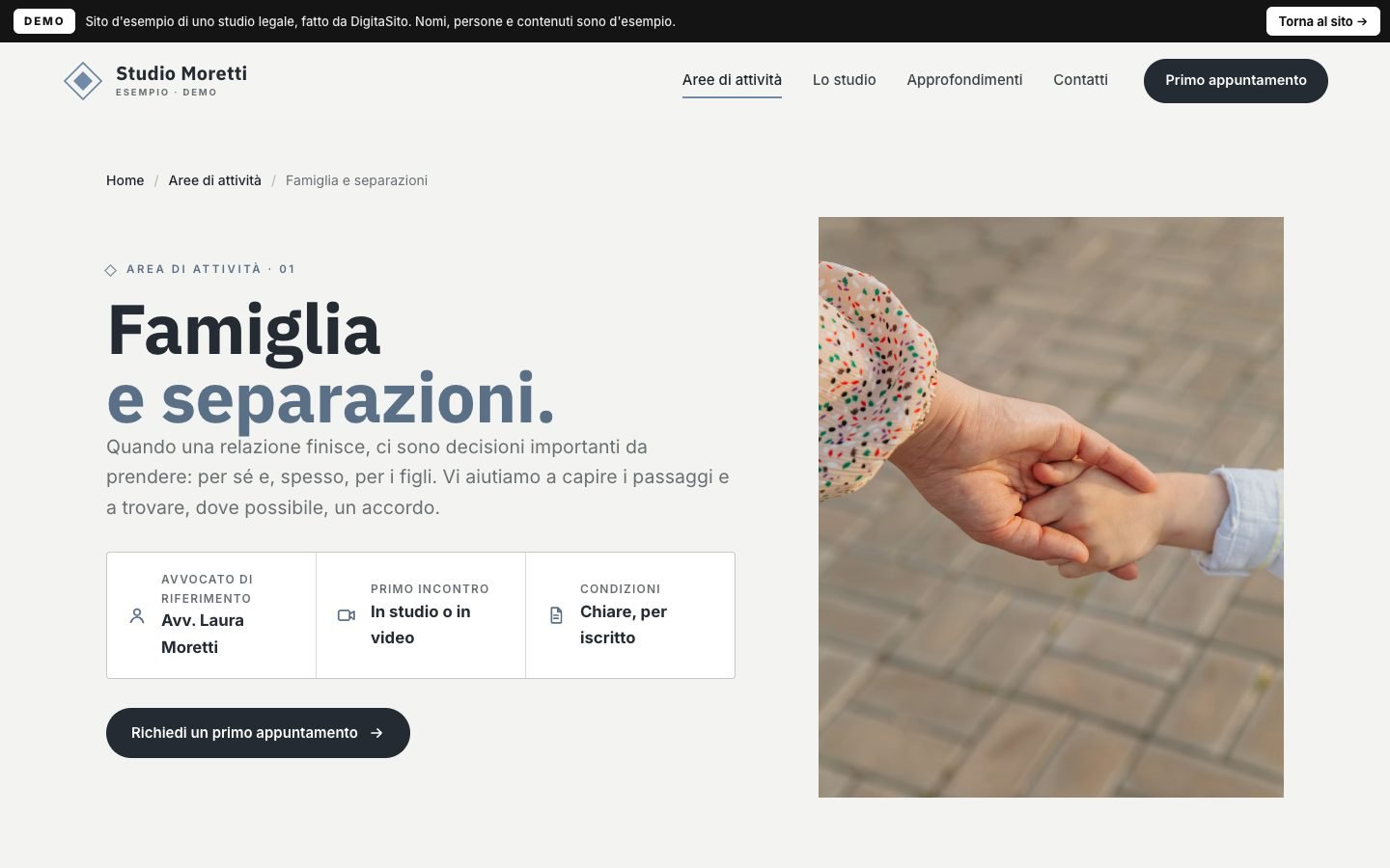 Schermata della demo: Un'area